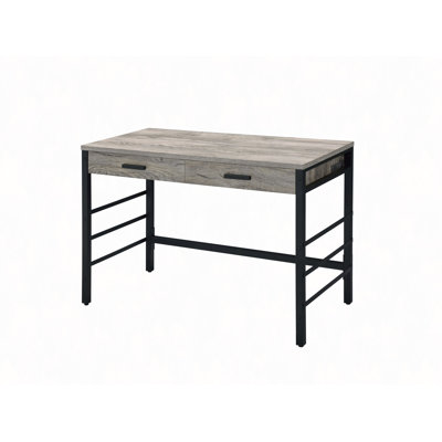 Oak & Black Finish Writing Desk W/USB