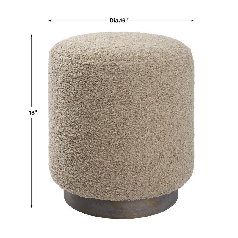 Brit Upholstered Ottoman, Casual Latte 100% Polyester, Walnut