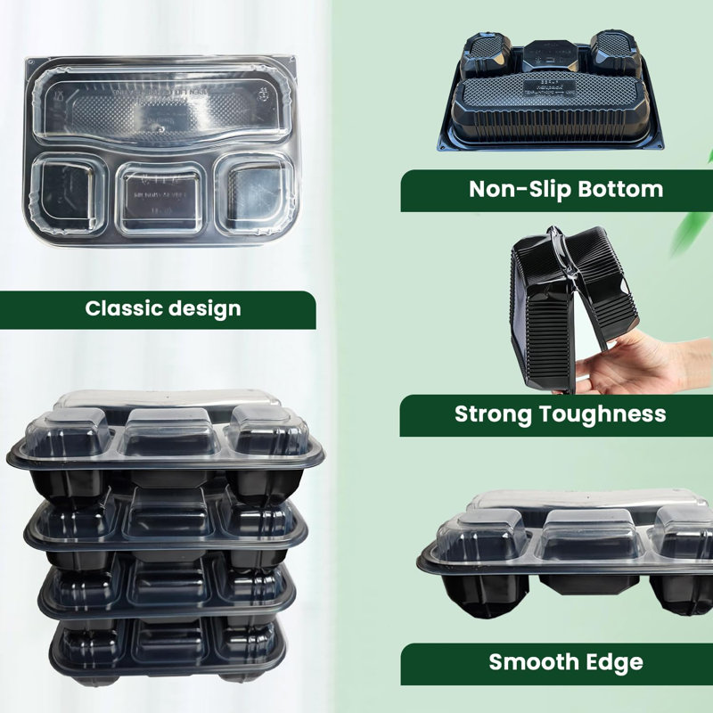 4 Compartment Takeaway Meal Prep Containers Pack Of 20