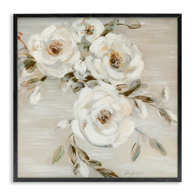 Giclée encadrée de roses neutres par Sally Swatland