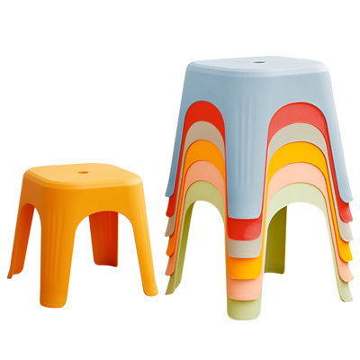 6 Pack Colorful School Plastic Stackable Stools, Portable Backless Stool For Classroom , School Home Office