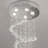 Modern 5-Lights Spiral Raindrop Chandelier