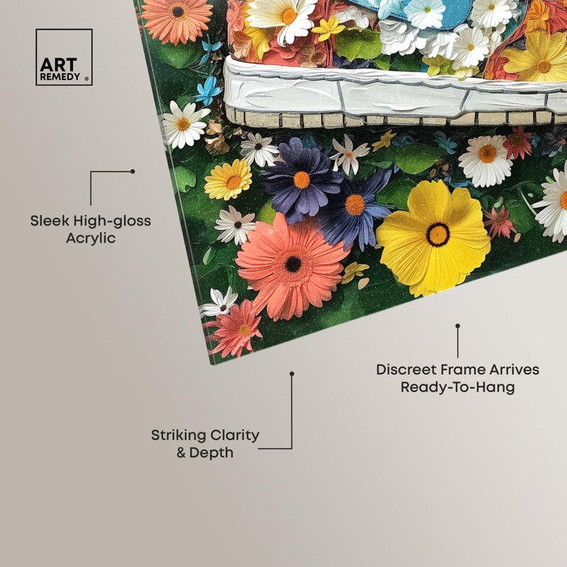 Art mural peint en acrylique Sneaker par Art Remedy, peint, H 12 po x l 12 po