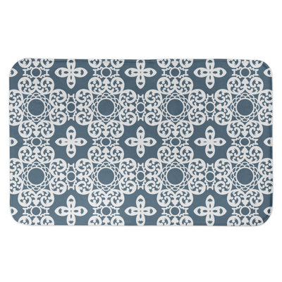 Tapis pour salle de bain rectangulaire à motif géométrique antidérapant