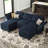 Alyciana U-Shaped Upholstered Sectional Couch Apartment Modular Sofa with Storage Ottoman-1228096498