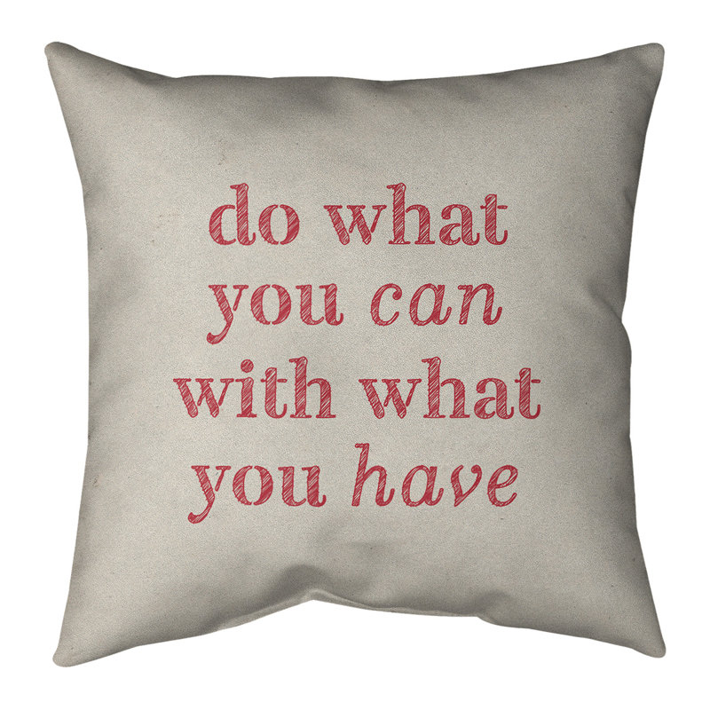 Housse de coussin en lin à la main, 14 po x 14 po, Beige / Rouge