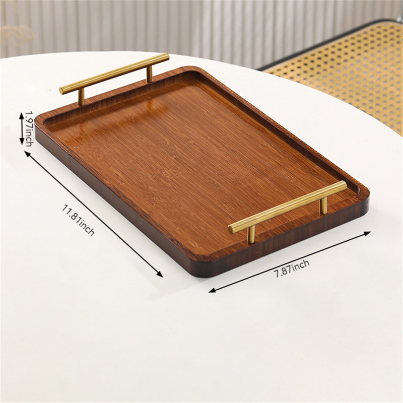 Plateau en bois de bambou, H 1,97 po x l 7,87 po x P 11,81 po