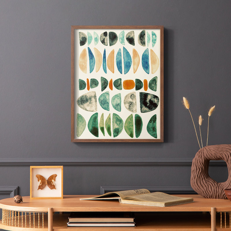 Semi Stack II Framed Print - Solid Wood, Brown Single Picture Framed, 28" H x 22" W