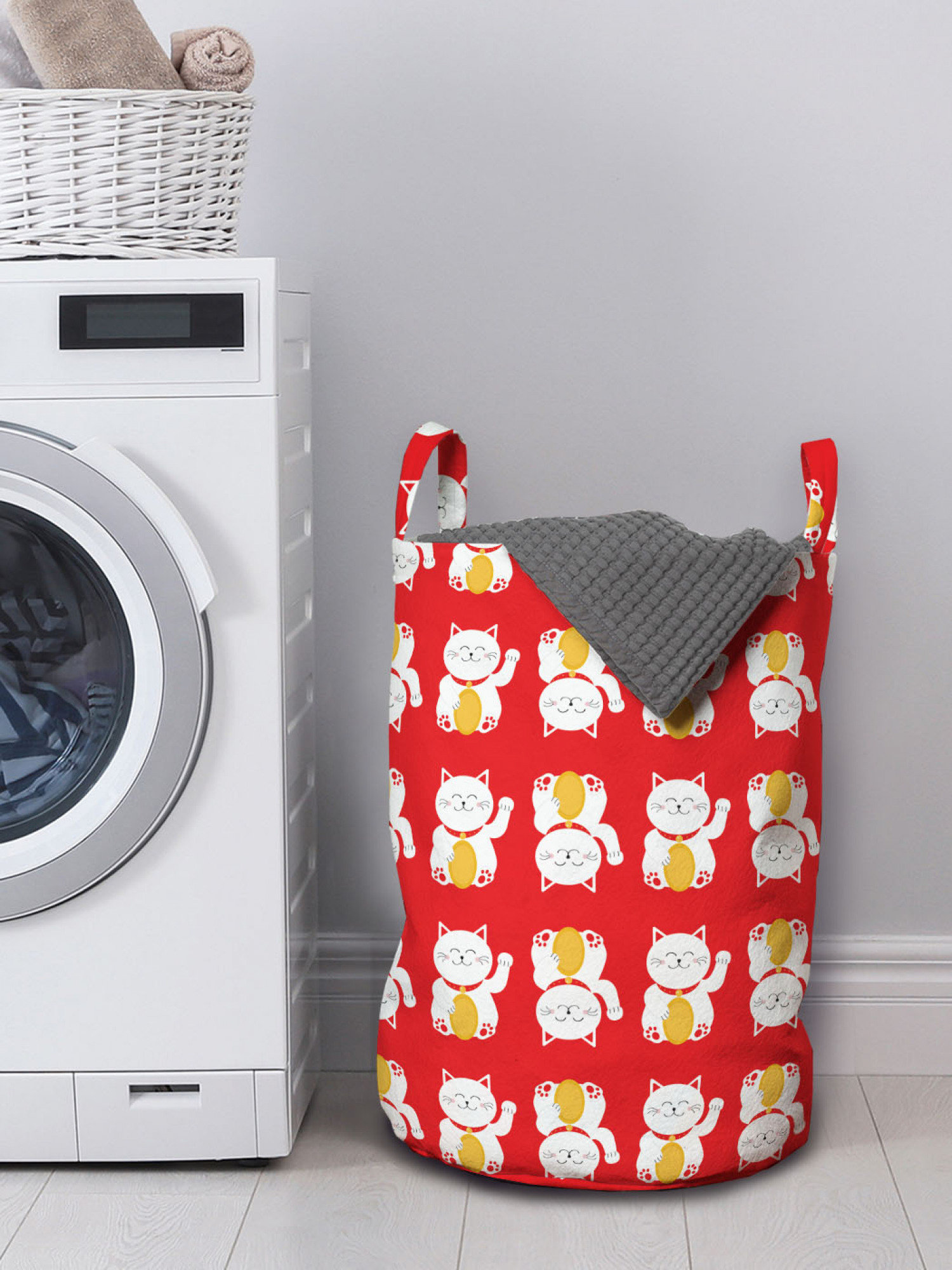 Urban Backwoods Maneki Neko V Cotton Tote – Reusable Shopper Bag With Lucky Cat Print - View #14
