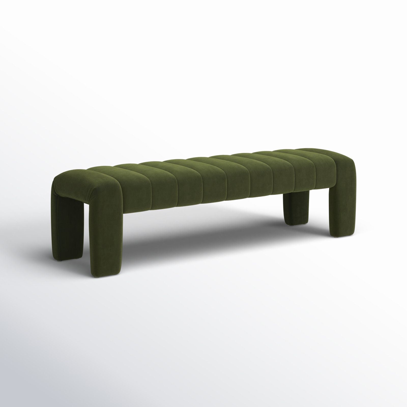 Gliese 63" Velvet Bedroom Bench, Forest Green Velvet