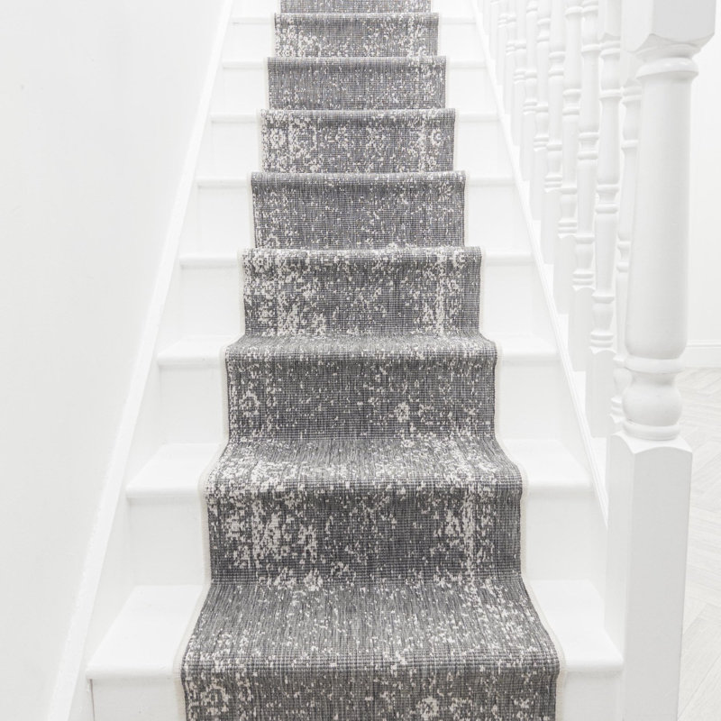 Stair Runner Abstract Flatweave Area Rug, Runner 60 x 450 cm
