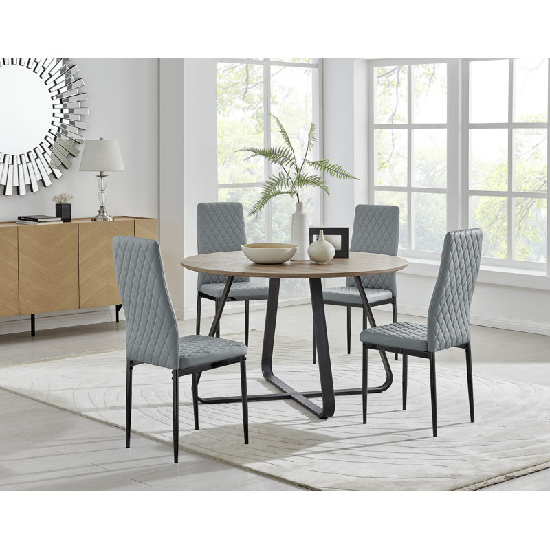 4 - Person Dining Set, Grey/Black