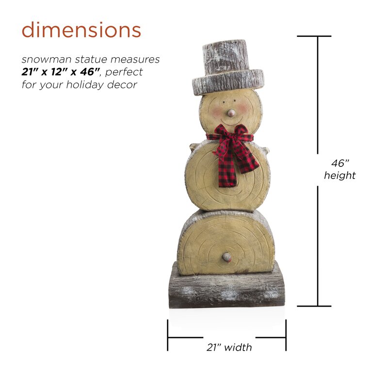 The Holiday Aisle® Wooden Snowman Statue & Reviews - Wayfair Canada