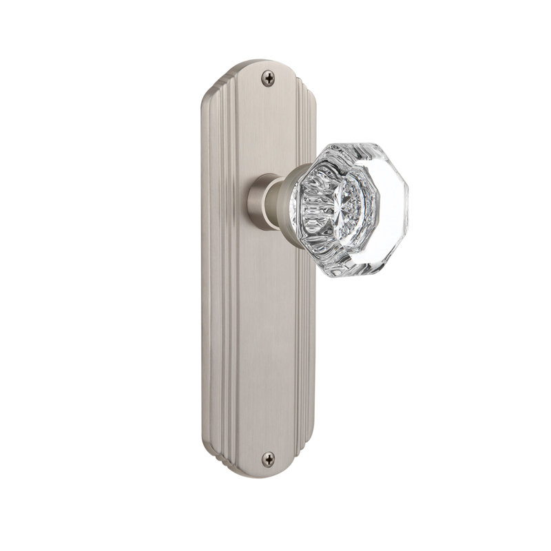 Deco Plate with Waldorf Door Knob, 2-3/8”, Satin Nickel