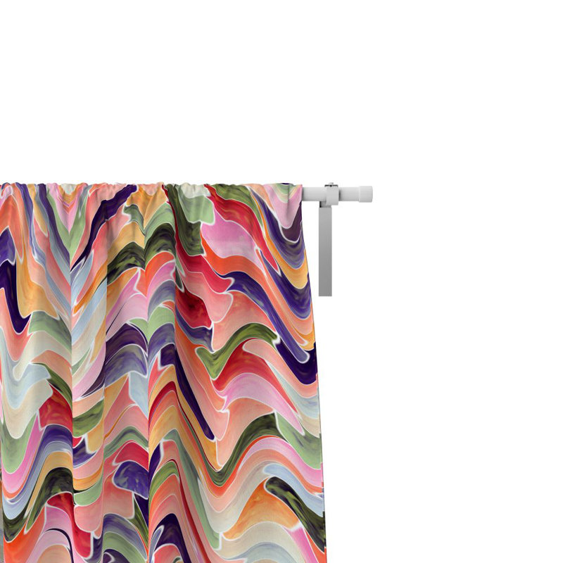 Rideaux de fenêtre pastel ondulés abstraits, L 20 po x L 82 po