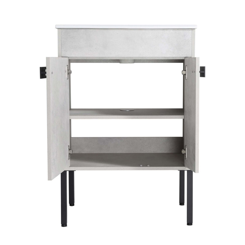 Ensemble de meuble-lavabo simple 24 po avec plateau en céramique Zendah