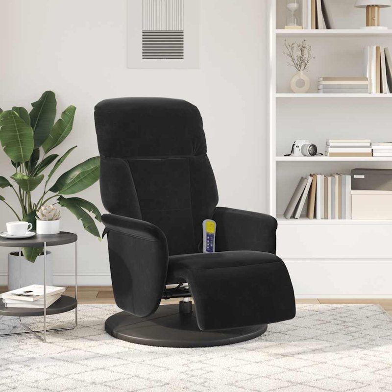 Fauteuil inclinable avec repose-pieds vidaXL, Noir