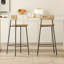 Tabourets de bar tissés à la main avec dossier, ensemble de 2 tabourets ronds en corde de papier avec repose-pieds pour îlot de cuisine et salle à manger