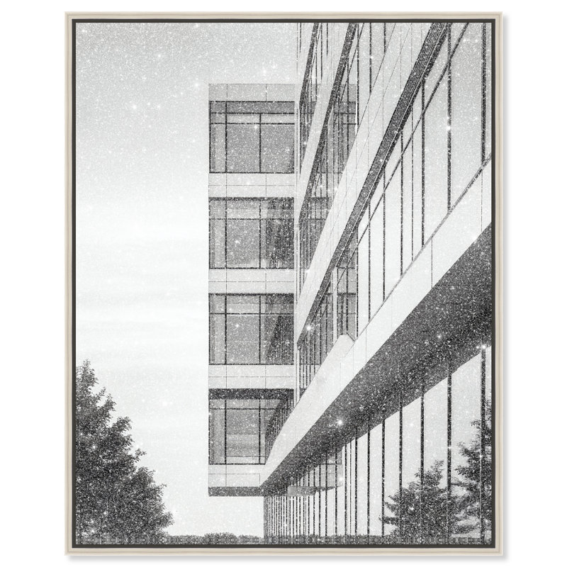 Glass Labyrinth II Architecture Canvas Print by Oliver Gal, Black Frame, 16 x 20, 37"H x 46"W, Silver Floater Frame