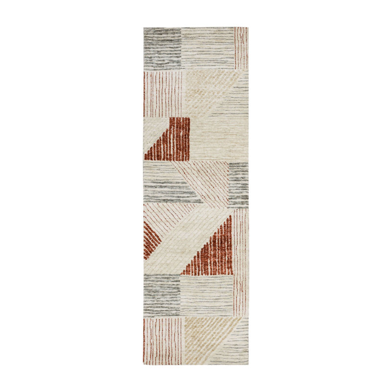 Tapis Scott Living par Drew and Jonathan Central Valley, Rectangle 2 pi 4 po x 7 pi 10 po, Rouge