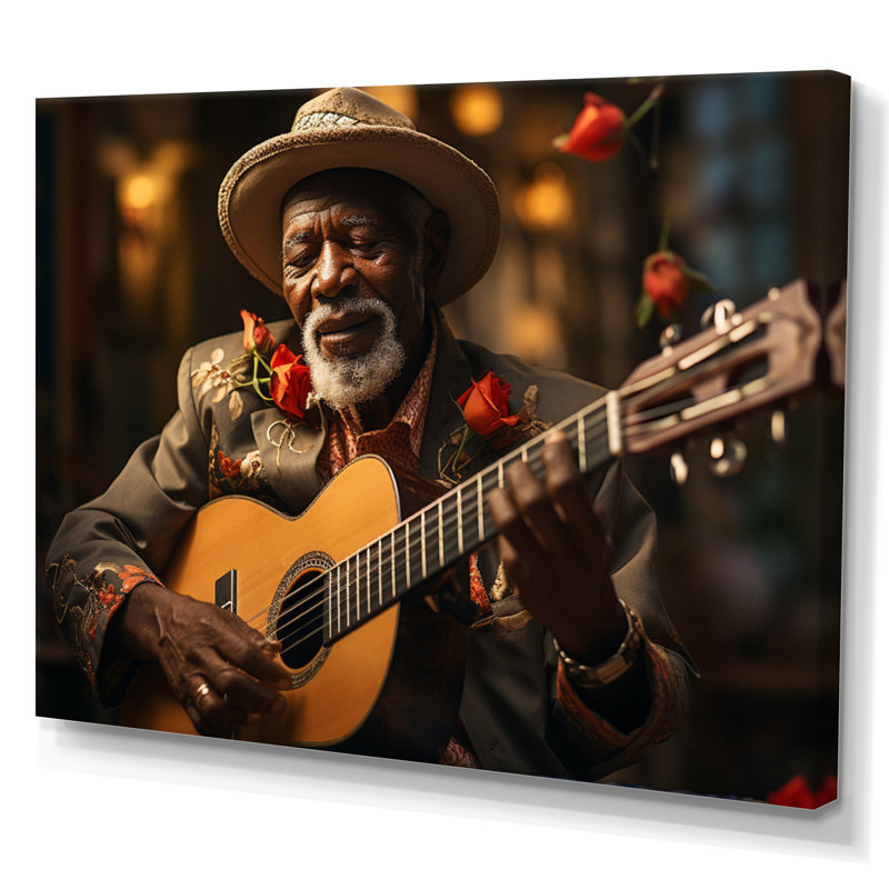 Red Cuban Singer III - Music Wall Decor, H 12 po x l 20 po x P 1 po, Toile tendue