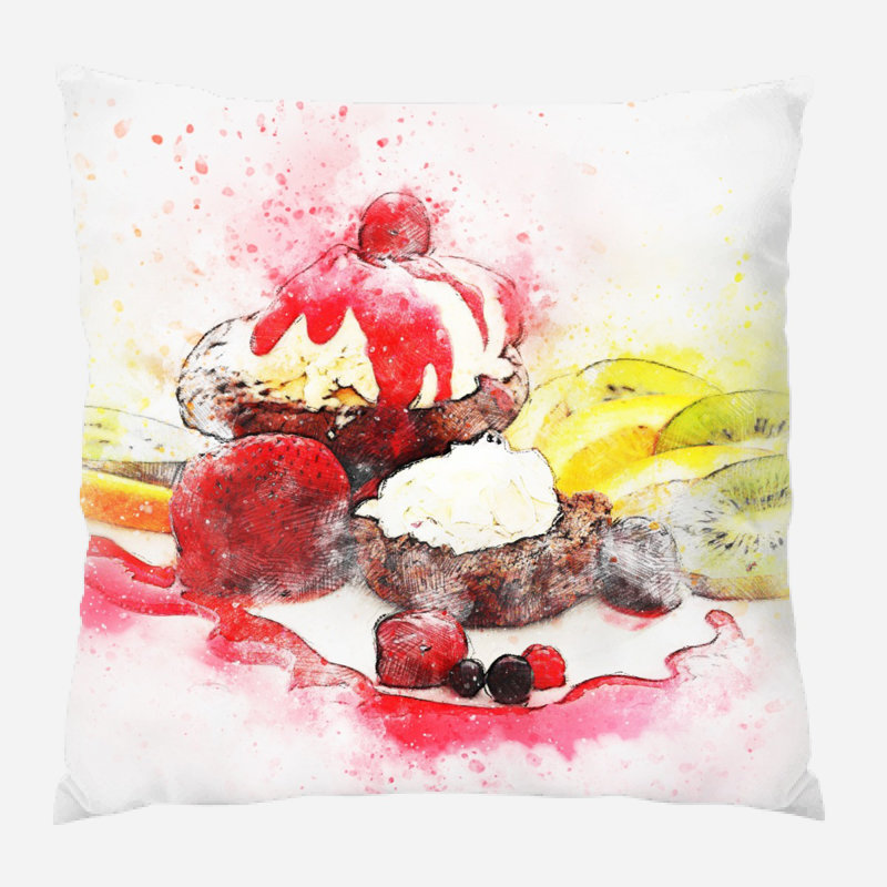 Coussin décoratif à gâteaux Oakern, Microsuède, Intérieur