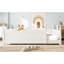Lit double sécuritaire avec rangement, panneau de fibres à densité moyenne en bois de style Montessori pour chambre d'enfant