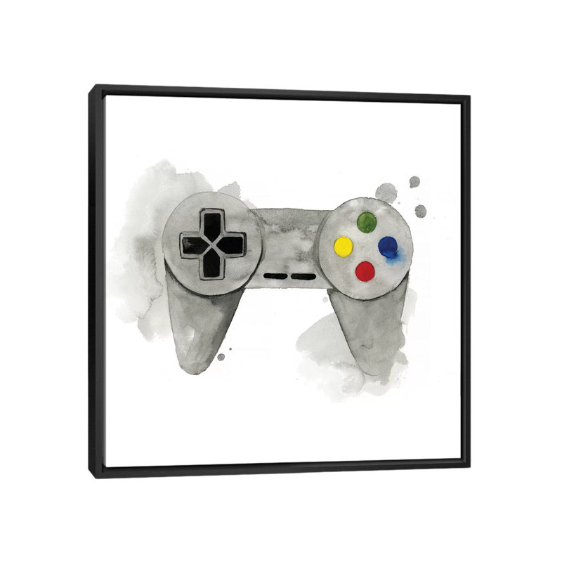 « Gamer III » par Grace Popp-impression d’art graphique, Pas de tapis, H 37 po x l 37 po x P 1,5 po, Toile avec cadre noir