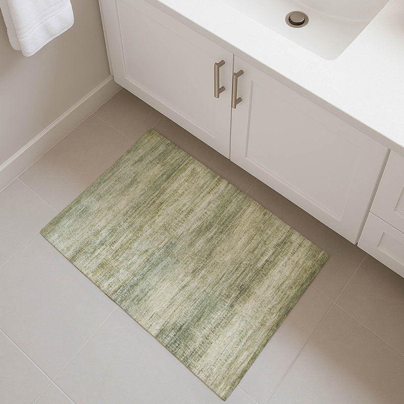 Premium Machine Washable Mayfield AMF2089 Abstract Rug, 1'8" x 2'6", Aloe
