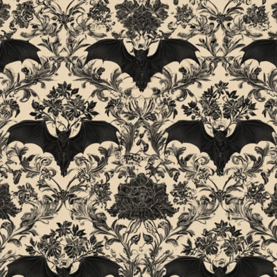 Papier peint auto-adhésif amovible pour mur de style gothique floral