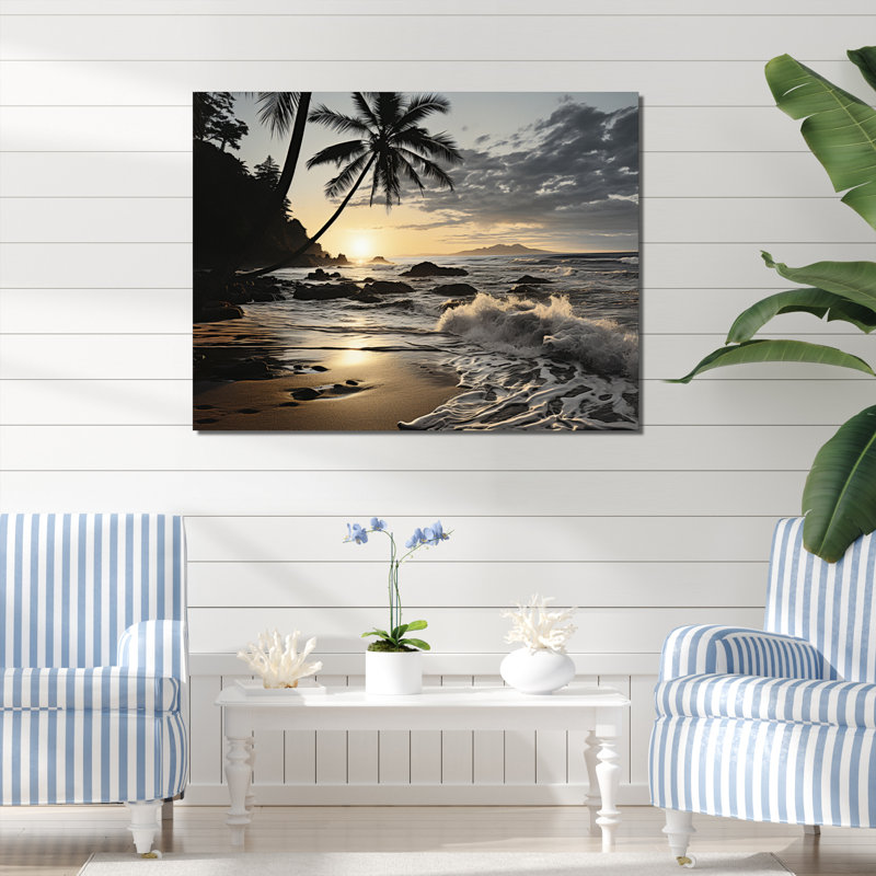 Alishka Beach Photo Tropical Escape IV - Coastal Beach, reproduction d'art sur toile encadrée, Toile tendue