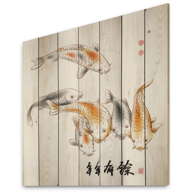 Peinture à l'encre carpe chinoise, peinture à l'encre carpe chinoise - Peinture sur