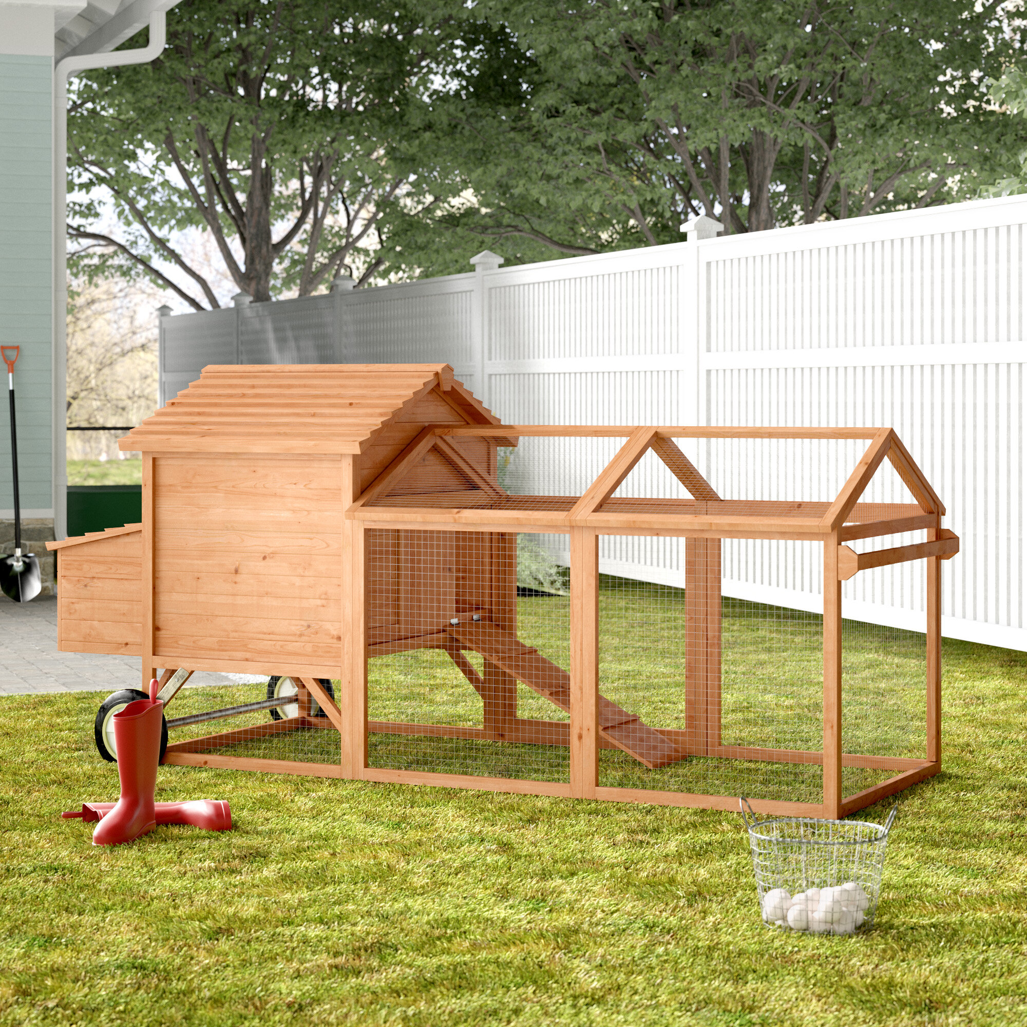 Archie & Oscar™ Bayer 24 Square Feet Chicken Coop with Chicken Run For Up  To 6 Chickens & Reviews | Wayfair