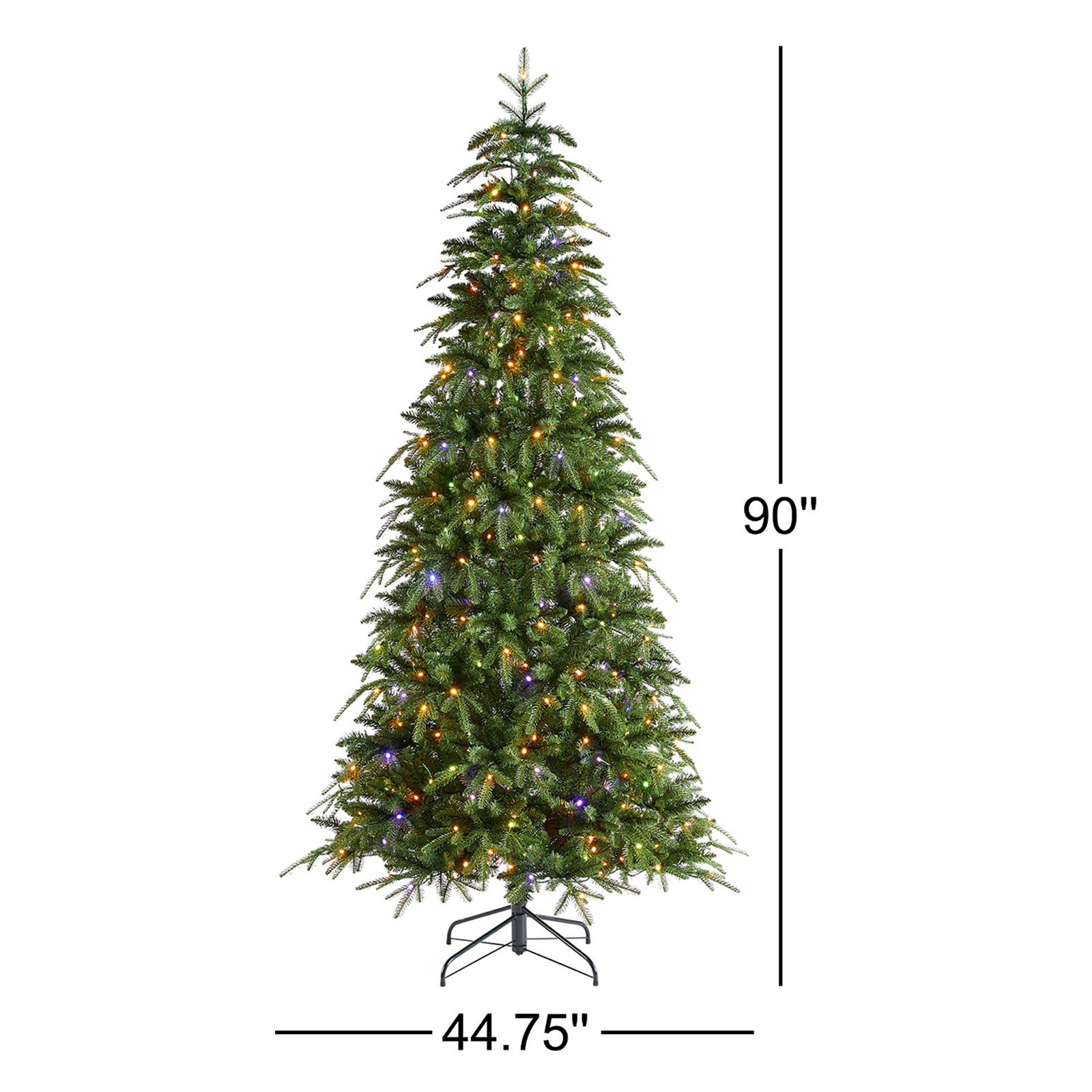 Aldred Pre-Lit Slim Fir Christmas Tree, 7.5'