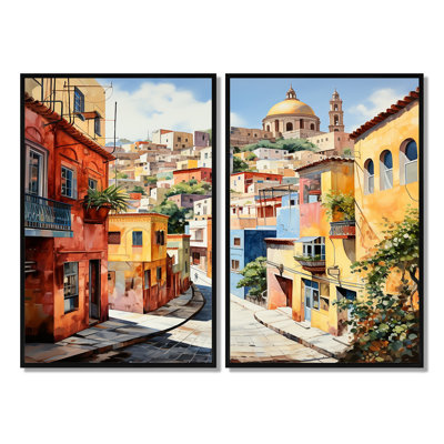 Colorful Mexico Colorful Guanajuato Fauvism - Traditional Canvas Wall Art