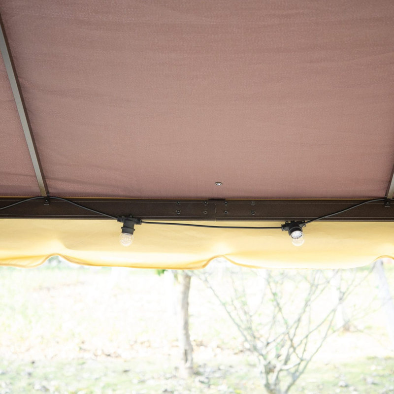 Patio Gazebo, Outdoor Gazebo Canopy Shelter With Netting And Curtains, Aluminum Frame For Garden, Lawn Backyard And Deck
