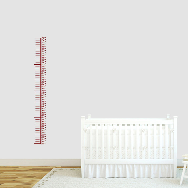 Abstract Non-Wall Damaging Growth Chart Decals, Cranberry