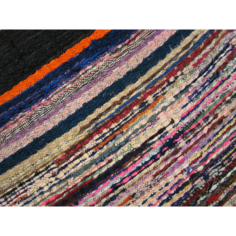 Tapis de couloir antique en laine multicolore