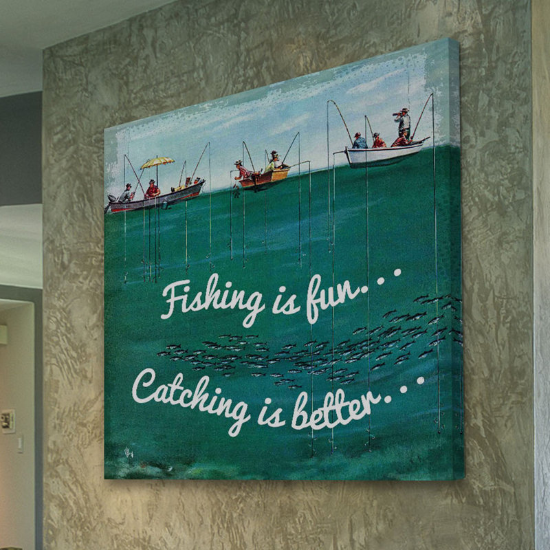 " School Of Fish Among Lines Alternative Version " by Thornton Utz, 40" H x 40" W x 1.5" D
