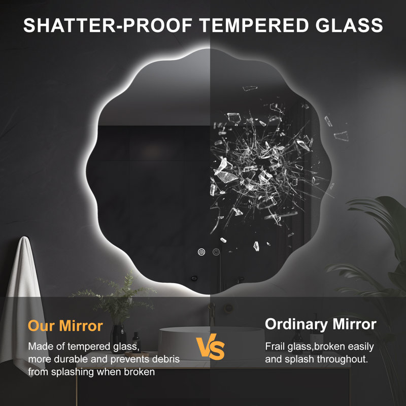 Miroir mural Wavy, 32 po x 32 po