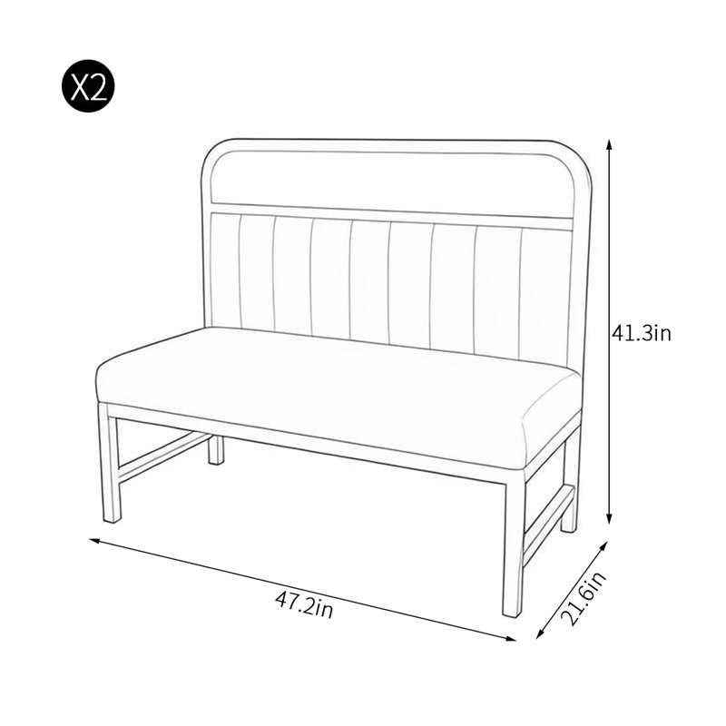 Banc rembourré en similicuir haut de gamme, Brun-roux