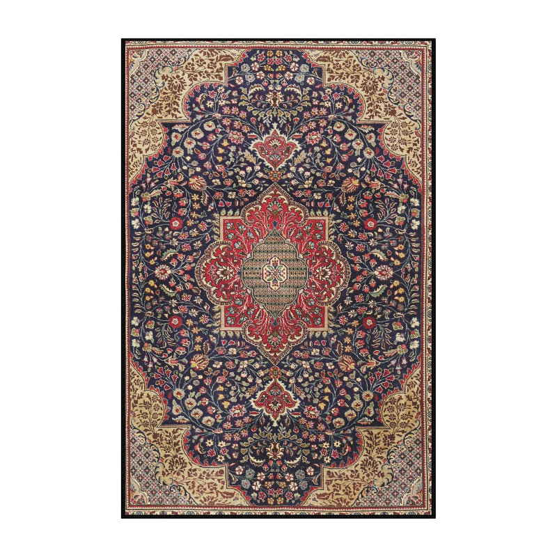 Tapis traditionnel rouge / mauve Ebenier, Rectangle 4 pi x 6 pi