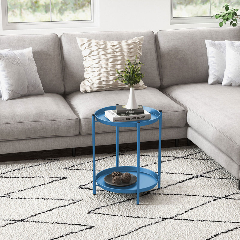 Tray Top End Table,  Peacock Blue