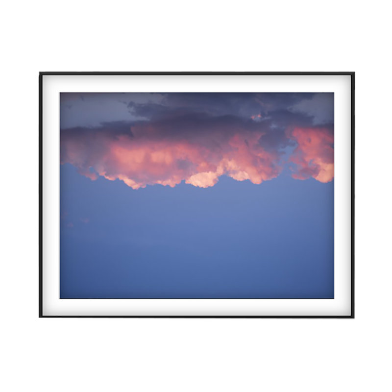 Pink Cloud Print by Francis Augustine, 18" H x 27" W x 0.8" D, Black Framed Paper, White