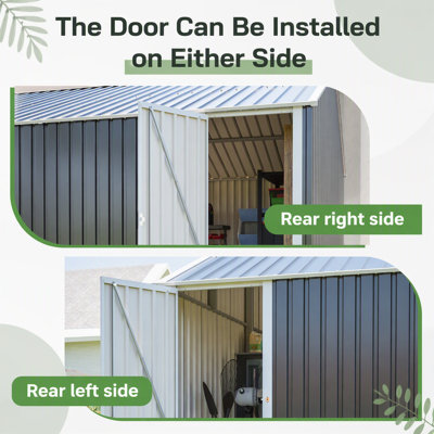 12x20 FT Outdoor Metal Garage Shed with 1810 CUFT Capacity, Durable Double-Door Design, All-Weather Protection for Secure Storage