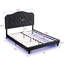Upholstered Bed Button Tufted With Strong Wood Slat Support-1025100926