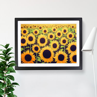 Contemporary Sunflower Field - Framed Print