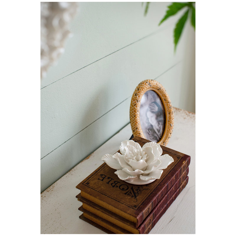Décoration murale en céramique crème faite à la main D5.1X2.2 ", 2 pièces