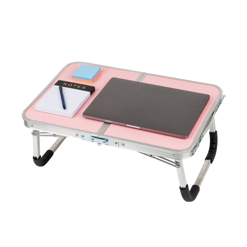 Pink Stainless Steel Foldable Lap Desk with Loop Legs