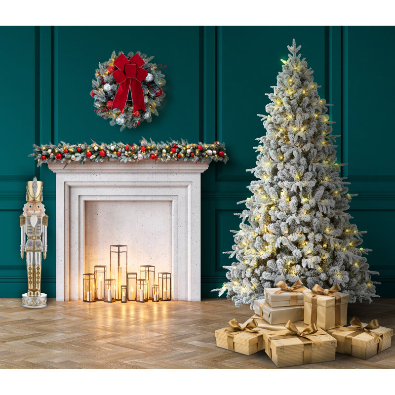 Casse-noisettes de Noël, 37.5" H x 9" W x 7.5" D, Argenté/doré